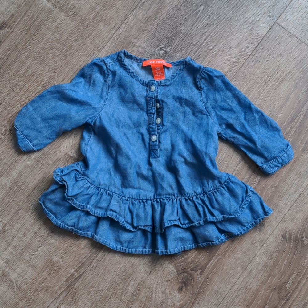 Baby denim frill dress 👗